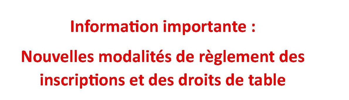 Nouvelles modalités règlement inscriptions