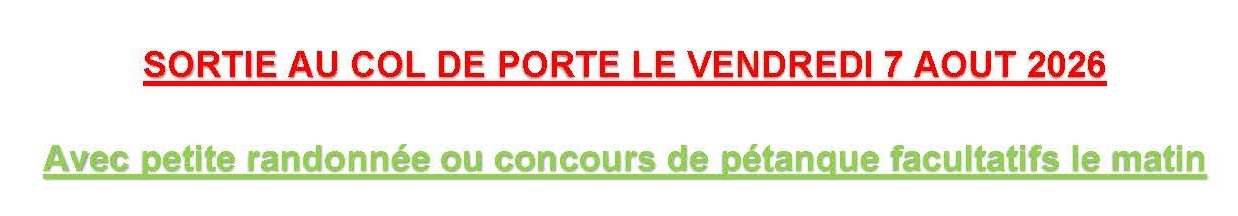 SORTIE AU COL DE PORTE