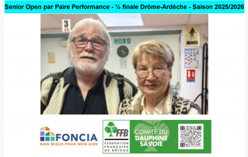 Senior Open par Paire Performance - ½ finale Drôme-Ardèche