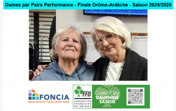 Dames par Paire Performance - Finale Drôme-Ardèche