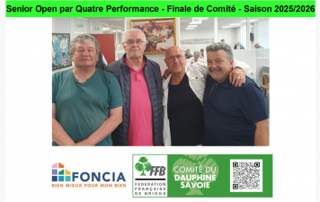 Senior Open par Quatre Performance - Finale de Comité