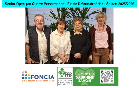 Senior Open par Quatre Performance - Finale Drôme-Ardèche