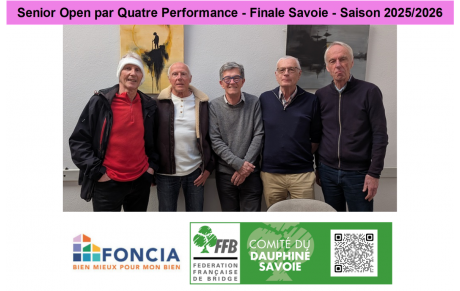 Senior Open par Quatre Performance - Finale Savoie