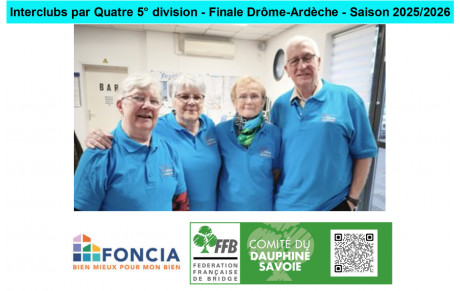 Interclubs par Quatre 5° division - Finale Drôme-Ardèche